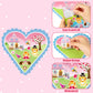 CY2SIDE Valentines Heart Stickers Scene - 12 Sets of Valentines Day Fun Animal Pig Frog Sticker Art Craft for Kids School Activi