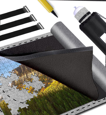 Puzzle Saver with Lid 1000 1500 Pieces Puzzles Board Storage Cover Transport Pump Glue Portable Felt Inflatable Stick Organizer 