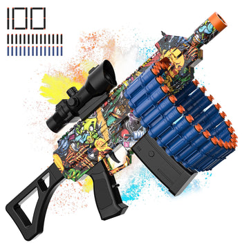Electric Automatic Toy  JakMean Toy with 30 Dart Clips and 100 Foam Darts  Outdoor Shooting Games Toys for 6-12 Year Old Boys & Girls mature-themeds  Presents for Birthday Xmas  Scrawl