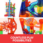 Glow In The Dark Marble Run 325Pcs Set With Motorized Elevator, Marble Maze Stem Toy With 113 Marbles, Construction Building Blo