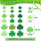 300 PCS St Patricks Day Stickers, Foam Shamrock Decorations, Self-Adhesive Shamrock Stickers, Glitter Matte St Patricks Day Stic