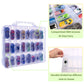 Kislane Double Sided Toy Car Storage Case For 48 Toy Cars, Matchbox Cars, Mini Toys, Small Dolls, Portable Transparent Storage C