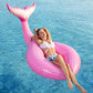 Jasonwell Giant Inflatable Mermaid Tail Pool Float With Fast Valves Pool Floaties Tube Summer Beach Swimming Pool Party Lounge Raft Water Floaty Decorations Toys For Adults Kids Pink L