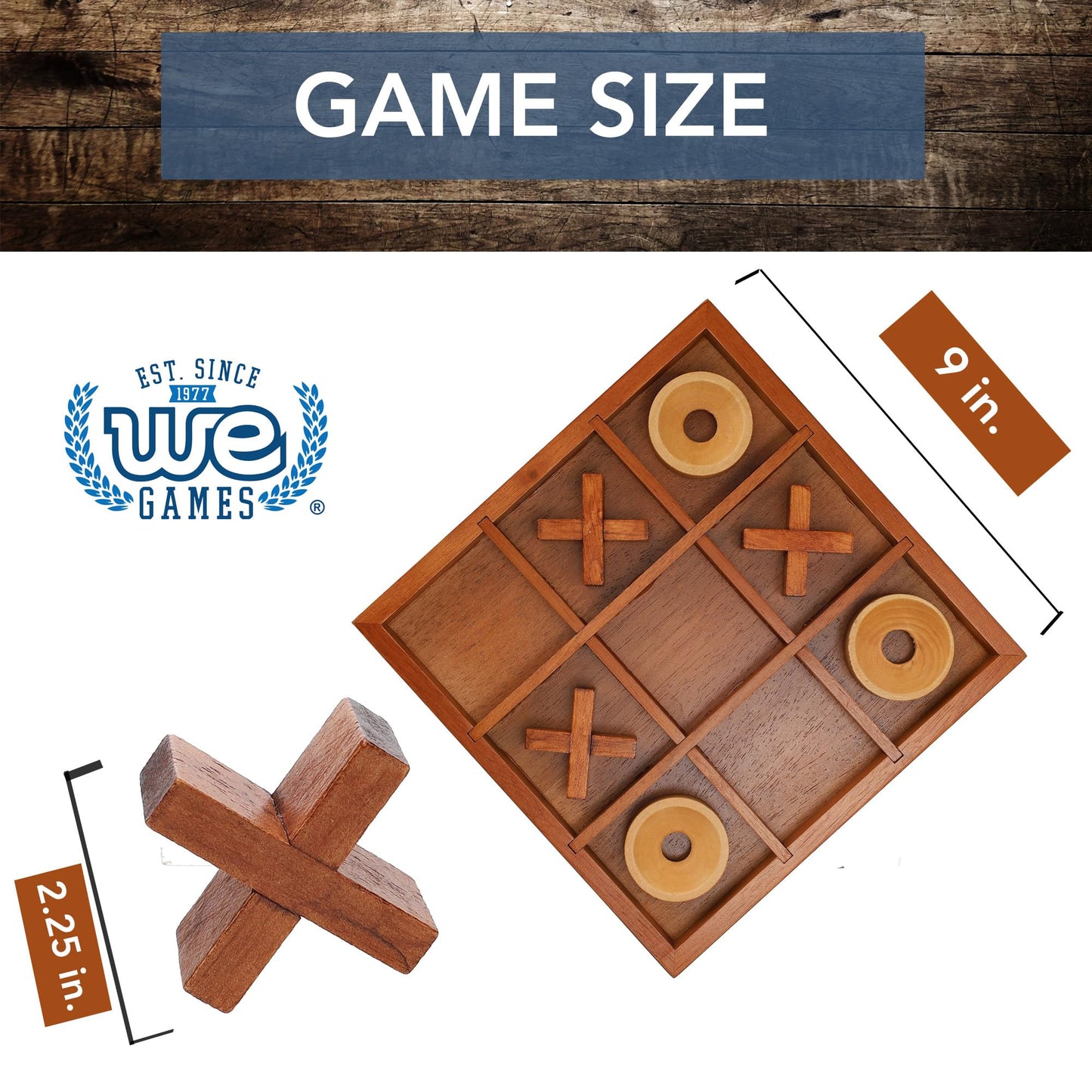 We Games Tic-Tac-Toe Wooden Board Game