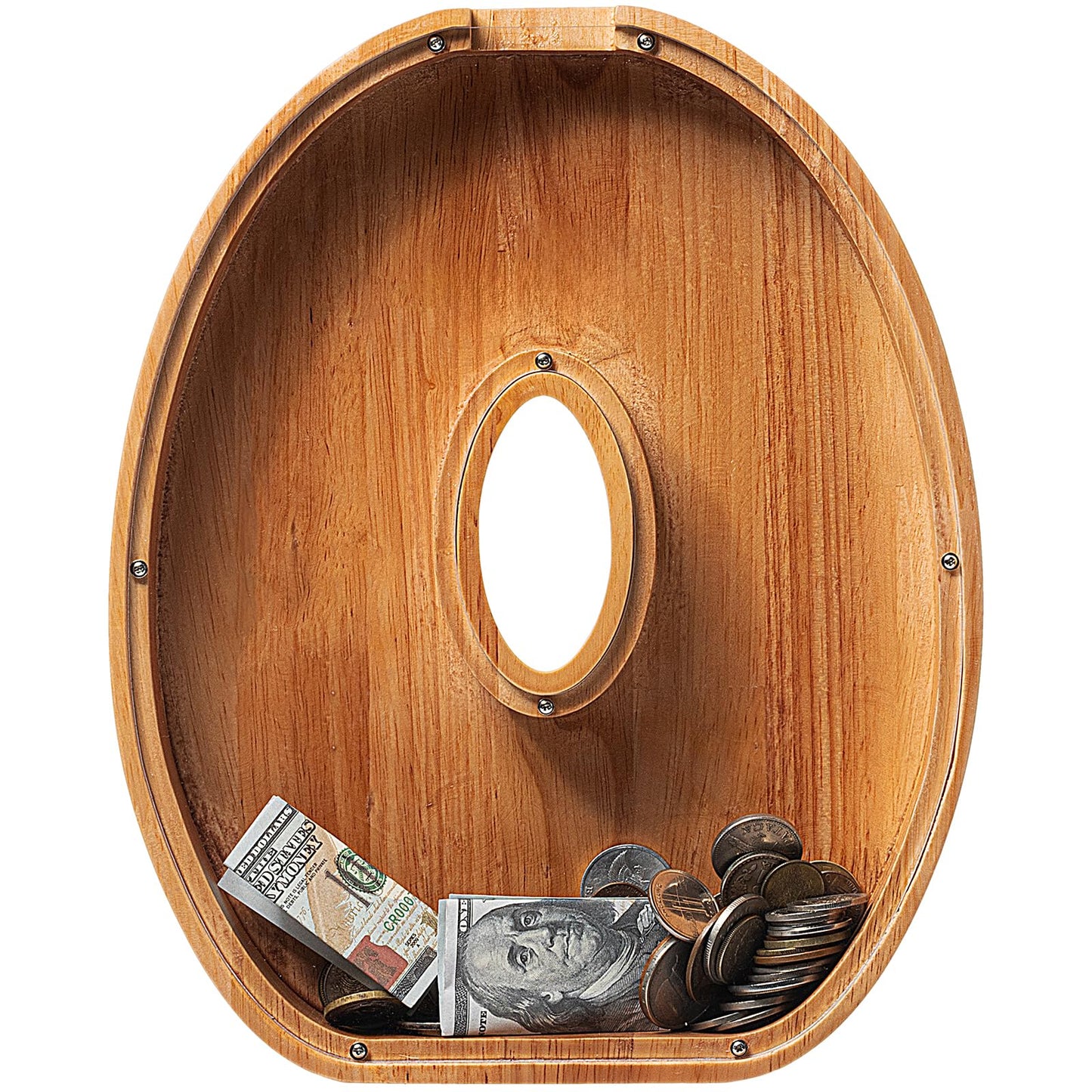 Sulevalt 12' Extra Large Wooden Letter Piggy Banks - Piggy Banks For Boys Girls Kids, Alphabet Money Banks With Initial O - Coin Banknote Bank Birthday/Christmas For Kids