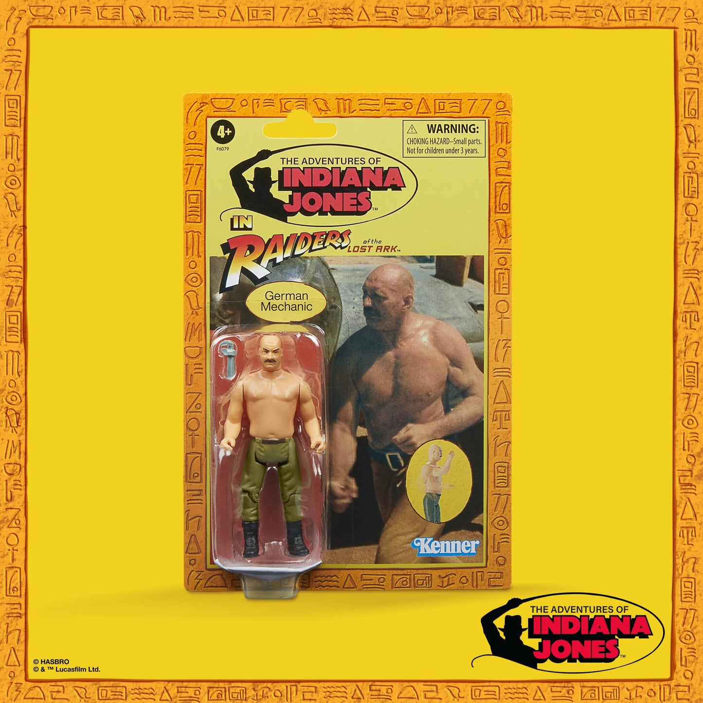 Indiana Jones And The Raiders Of The Lost Ark Retro Collection German Mechanic Action Figure, 3.75-Inch, Toys For Kids Ages 4 And Up