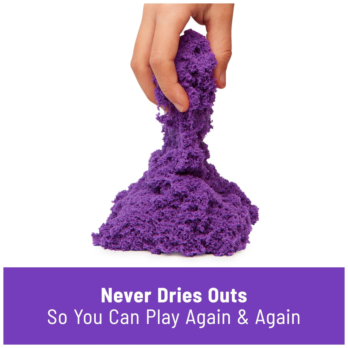 Kinetic Sand, 2.5lbs Purple Play Sand, Moldable Sensory Toys for Kids & Classroom, Resealable Bag, Back to School Teacher Must H