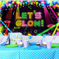 Boao Neon Glow Party Backdrop Fabric Let Glow Background Glow Party Themed Backdrop Neon Birthday Party Decorations For Neon Themed Party Birthday Party, 5.9 X 3.6 Ft