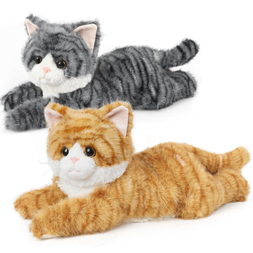 2Pcs Cat Stuffed Animals  Microwavable Stuffed Animal Adorable Fluffy Tabby Cat Plush for Warmth  Heatable Coolable Lavender Scent Cat Plush Toys  Cute Soft Cat Plushies for Kids mature-themeds Girl Boy Gifts