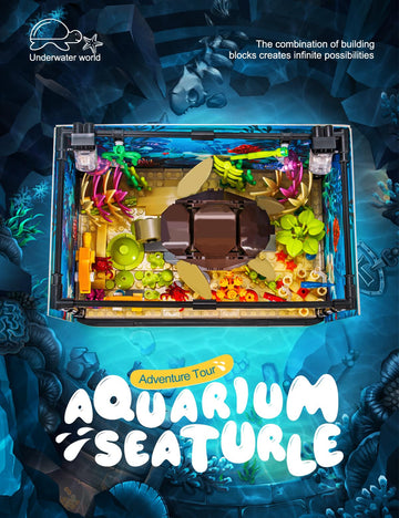 SEMKY Turtle Building Blocks Set, 753 Pieces, LED Lights, Plastic, 9.4" x 5" x 6", Creative Sea Animal Model for Kids and Adults