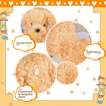 Sumind 9 Pcs Mini Plush Dog Stuffed Animals Bulk Dog Plush Party Favors For Easter Goodie Bag Fillers Baby Show Birthday(Curly Puppy)