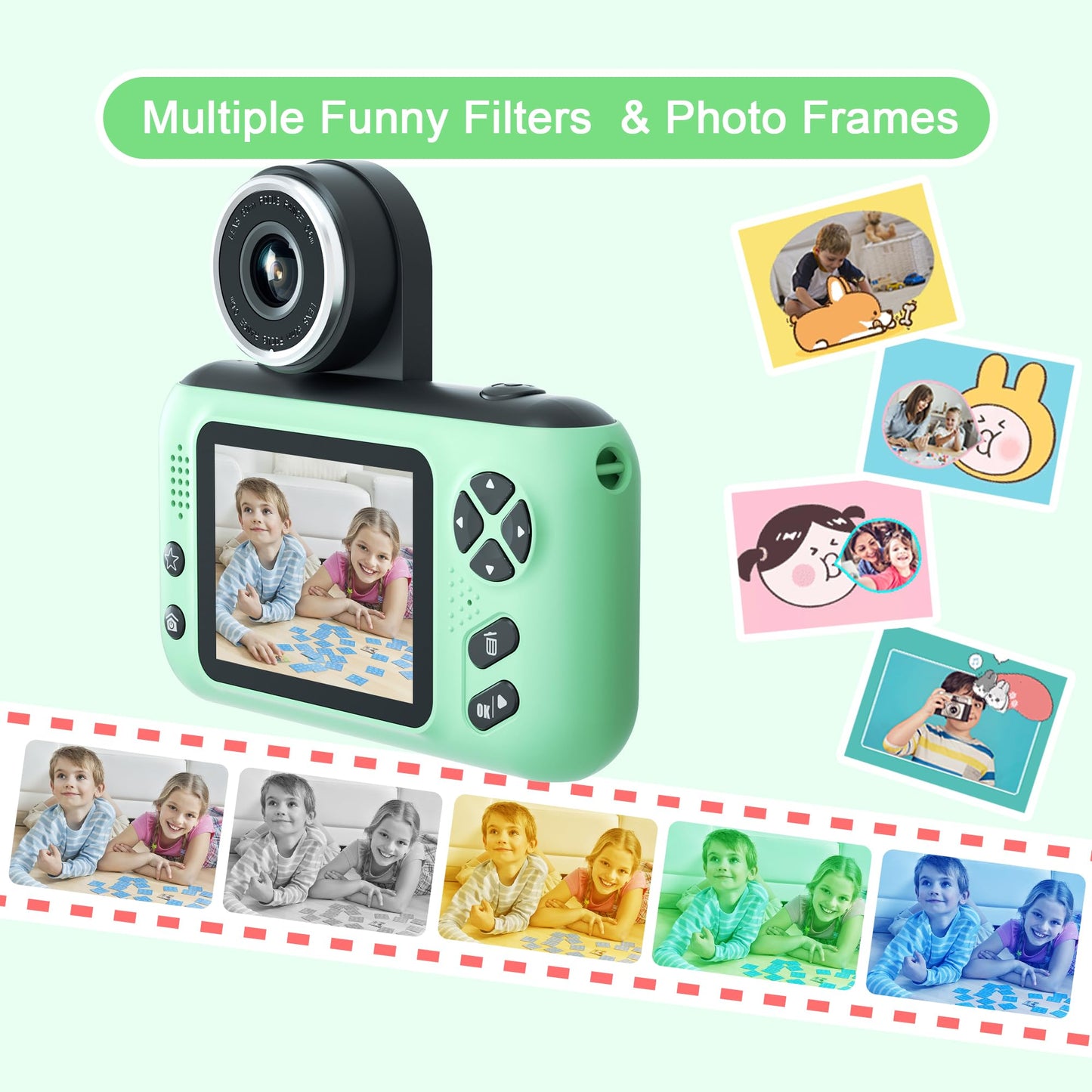 Makolle Kids Camera,Kids Camera For Boys,Kids Digital Camera Kids Video Camera For Vlogging With 32Gb Sd Card,Toddler Toys Chris