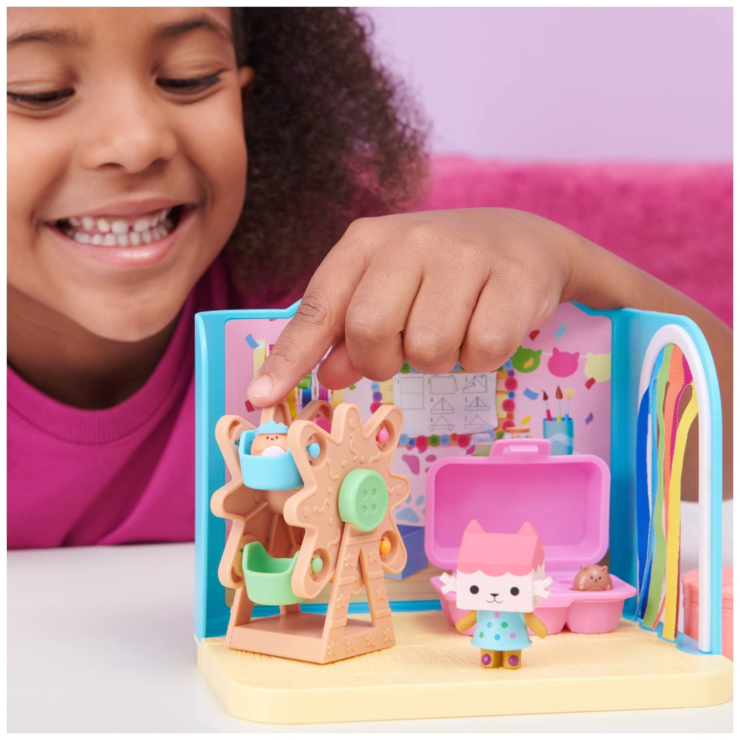 Gabby's Dollhouse Baby Box Craft-A-Riffic Room with Exclusive Figure, Plastic, Model 6064150, Kids Toys for Ages 3 and Up
