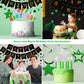 Meowtastic Birthday Decorations, Happy Birthday Banner With Honeycomb Balls, Star Hanging Swirl Streamer, Circle Dot Garland, Happy Birthday Party Decorations For Women Men Boys Girls (Green & Black)