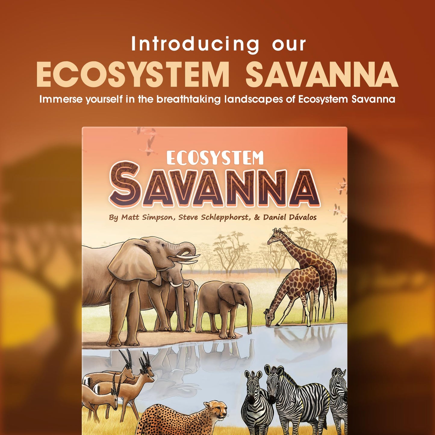 Ecosystem: Savanna - A Family Card Game About Animals On Grassy Woodland Of African Savanna - Fun & Educational Ecology Game For Kids & Adults - Strategy Board Game For Gamers, Students & Teachers