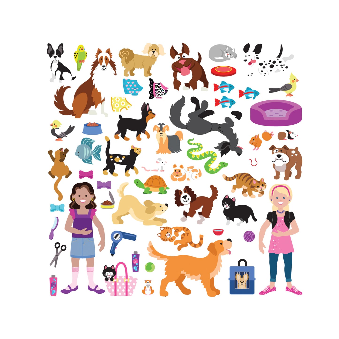 Melissa & Doug Pet Shop Puffy Sticker Set - 115 Reusable Stickers, FSC Certified, Multicolor, 11.2 x 8.5 inches, Model 9429