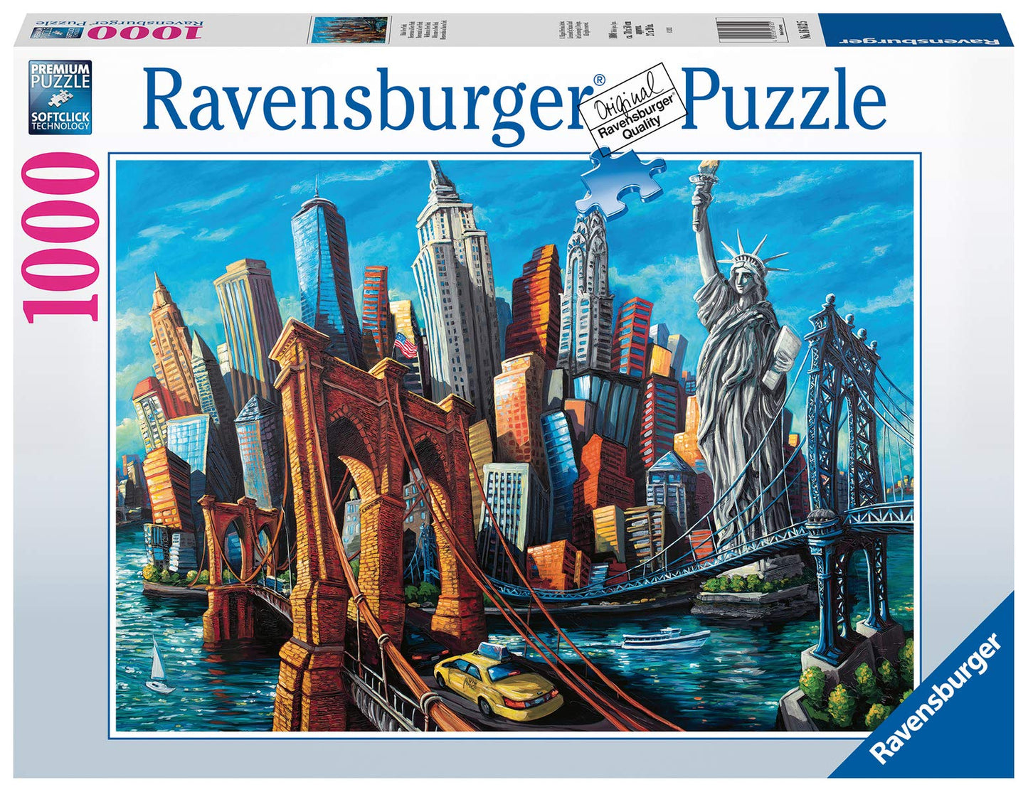 Ravensburger Welcome to New York Jigsaw Puzzle - enhanced 1000 Piece Puzzle for mature-themeds | Unique Softclick Technology | Enhanced Anti-Glare Surface | Perfect Fun Activity or Gift