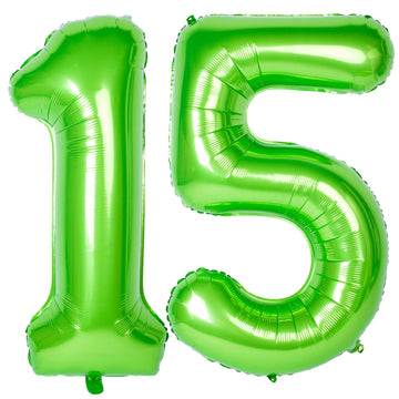 Number Balloons 40 Inch Green Birthday Party Decorations 15St Digital Jumbo Helium Foil Mylar Balloon