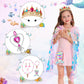 Princess Dress Up Cloak Princess Dress Up Clothes Mermaid Toys Rainbow Mermaid Princess Cloak Kit 9 Pcs Gift Set For Little Girls 3-8 Years Old, Great Gift Set For Birthday Christmas Halloween