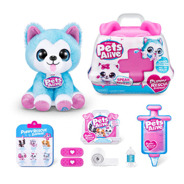 Pets Alive Pet Shop Surprise S3 Puppy Rescue (Wole Dog) By Zuru Surprise Puppy Plush, Ultra Soft Plushies, Compound Surprises In