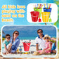 Didaey 24 Pcs Beach Sand Buckets and Shovels Set Includes 12 Pcs 9 Inch Large Sand Bucket and 12 Pcs Shovels Beach Pails Toys fo