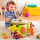 B. Toys – Musical Instruments For Kids – Portable Drum Set – Percussion Toys For Toddlers – Jingle Bell, Tambourine, Maraca & More – 18 Months + – Parum Pum Pum