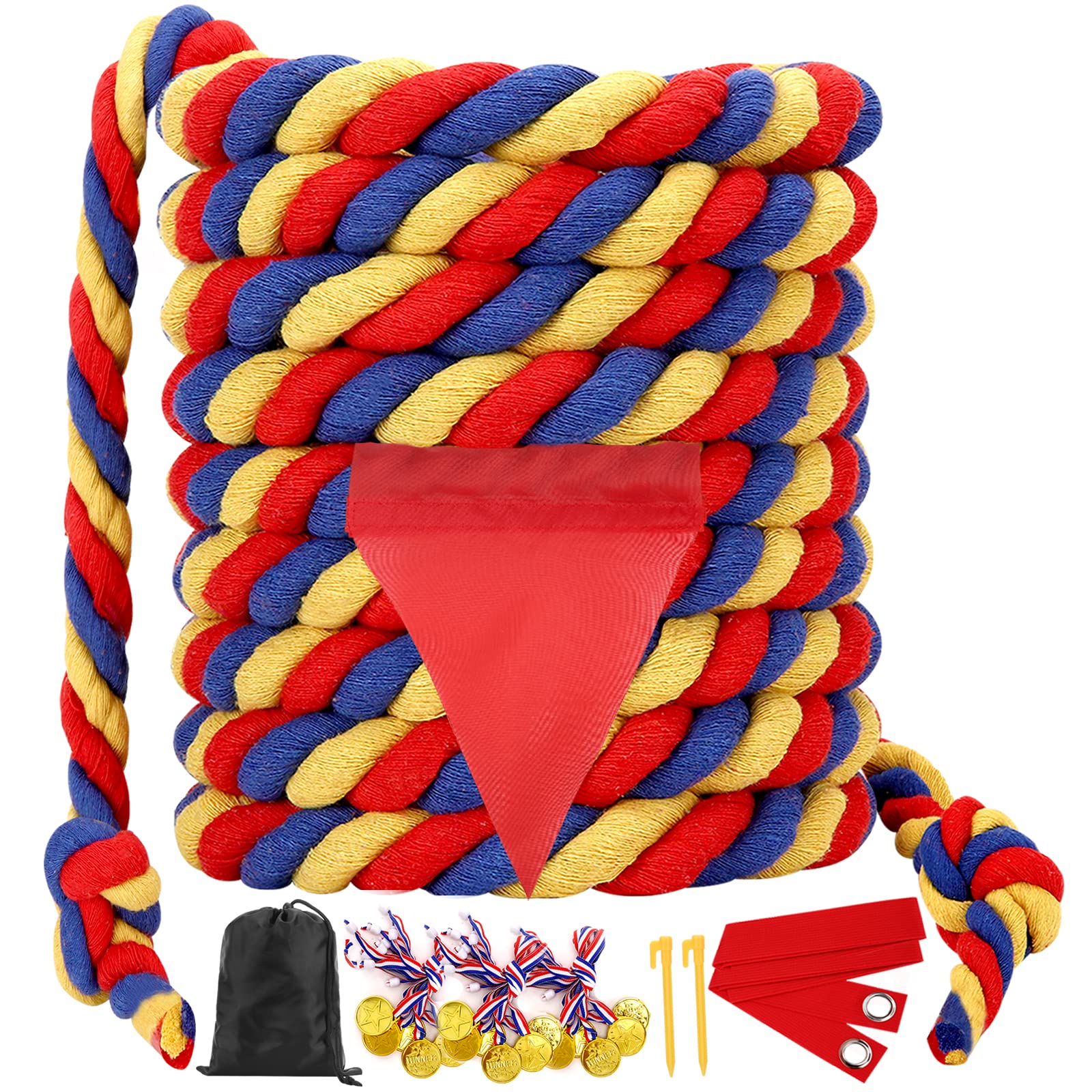 Outdoor Yard Games 40Ft Tug Of War Rope For Kids Adult, Field Day Family Reunion Birthday Party Games, Halloween Carnival Games,