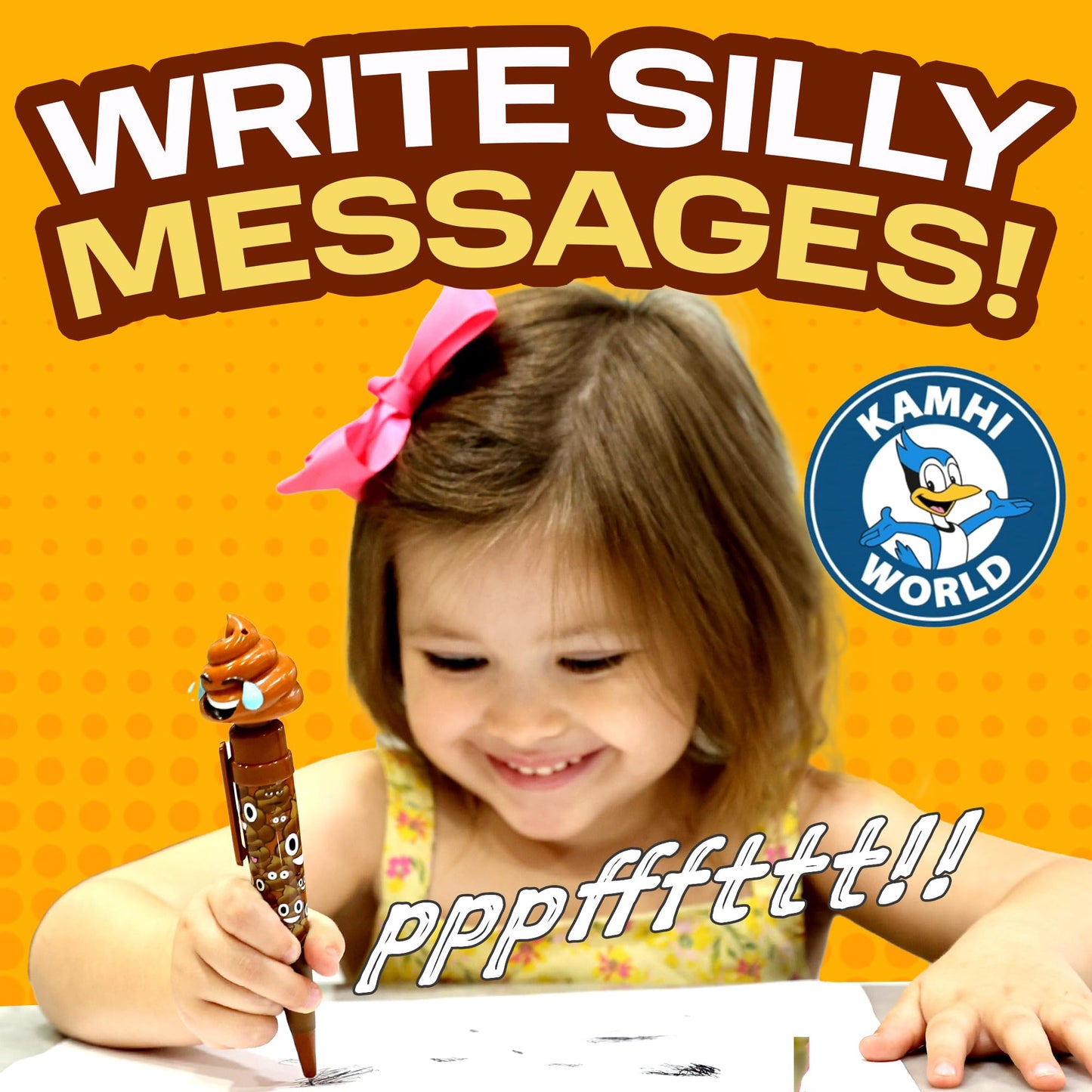 Kamhi World Farting Poop Pen With Multiple Funny Sounds - Perfect Novelty Gift For Kids, Teens & Boys - Functioning Pen & Prank Toy For The Entire Family, Fun Gag Present With Big Laughs (Tears)