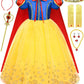 Gz-Laopaitou Girls Princess Dress Princess Costumes Set For Kids Birthday Party Dress Up Halloween Costume With Cape