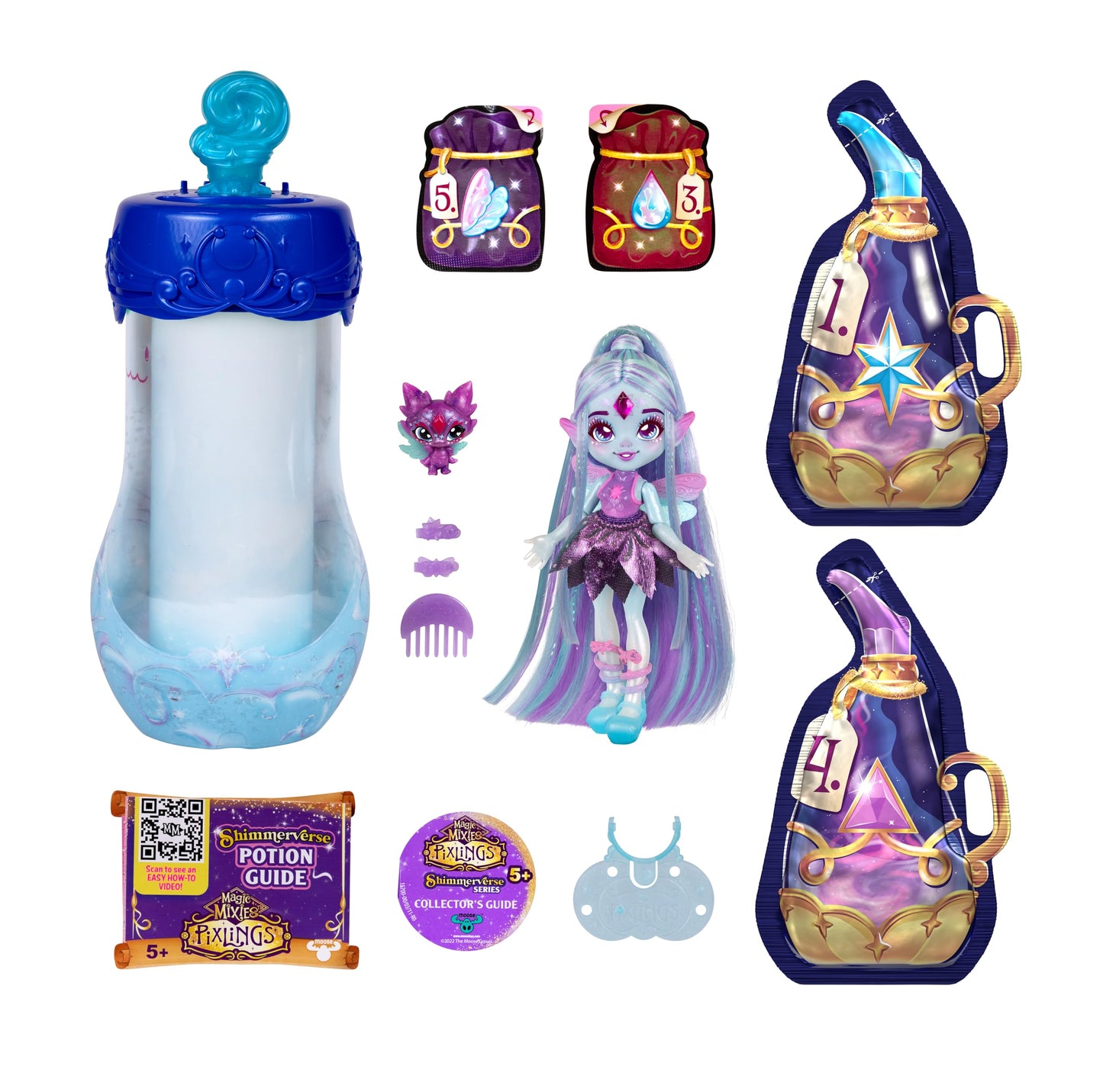 Magic Mixies Pixlings Deluxe Pack, Flyt The Dragonfly, Shimmer Reveal, Create & Mix Potion That Magically Reveals 6.5'' Pixling