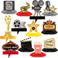 12 Pieces Movie Honeycomb Centerpiece Movie Night Party Decoration Microphone Ticket Star Video Paper Centerpiece Sign Movie Nig