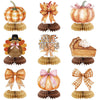 Weekgrat 9 Pcs Thanksgiving Centerpieces Party Decoration Fall Bows Table Centerpiece Pumpkin Turkey Bow Decor for Dinner Table 
