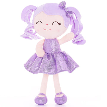 Gloveleya Baby Dolls Soft Snuggly Doll First Baby Girl Gifts Plush Doll With Sparkling Dress Purple 12Inches Pearlescent Series
