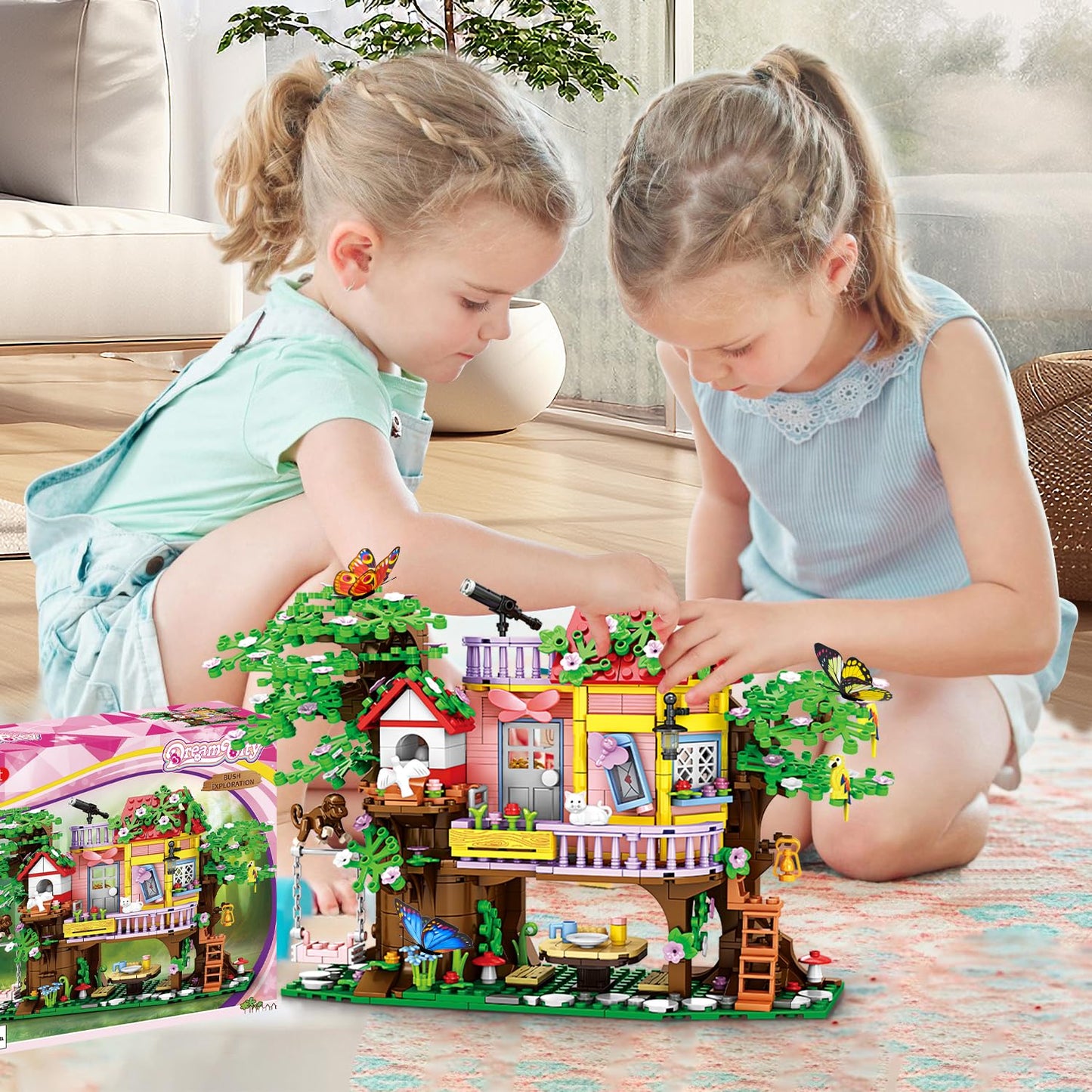 Wingift 840 Piece Tree House Building Sets,Girls Creative Forest House Building Blocks Kit,Stem Friends Friendship Tree House With Swing Animals Flowers,Christmas Birthday Gifts For Girl Boy Age 6-12+
