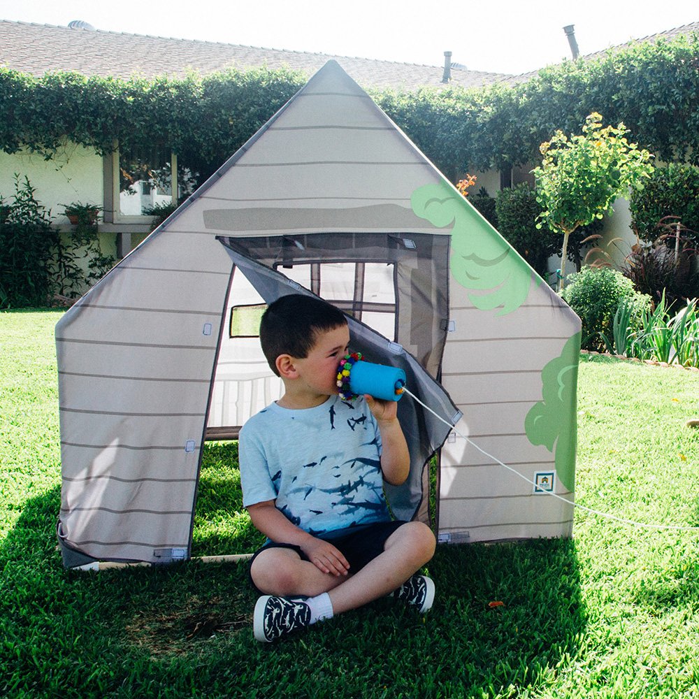Pacific Play Tents 69790 Kids Tree House Hide-Away Wood Pole Frame Playhouse, 43'' X 43'' X 45'', Green