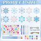 JellyArch Winter Snowflake Wind Chime Making Kit - 30 Pack DIY Wooden Ornaments for Kids - Multicolor - Small