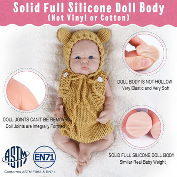 Vollence 19 Inch Realistic Full Body Silicone Baby Doll That Look Real Boy,Not Vinyl Material Dolls,Lifelike Baby Dolls,Reborn Baby Doll, Real Baby Doll - Boy