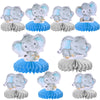 6 Pcs Blue Elephant Honeycomb Table Centerpiece It'S A Boy Baby Shower Table Toppers Centerpieces Decro For Elephant Theme Gender Reveal Baby Shower Birthday Party Table Decorations Supplies