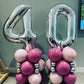 40 Inch Silver 40 Number Balloons Giant Jumbo Huge 40 Foil Mylar Helium Number Digital Balloons Silver Birthday Mylar Digital Ba
