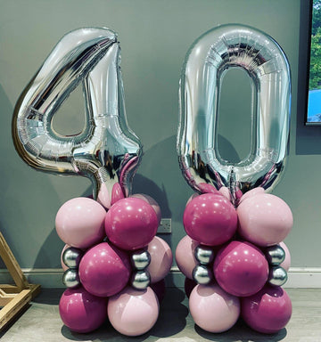 40 Inch Silver 40 Number Balloons Giant Jumbo Huge 40 Foil Mylar Helium Number Digital Balloons Silver Birthday Mylar Digital Ba