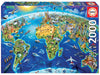Educa 2000 World Landmarks Globe Puzzle - Cardboard, Model 17129