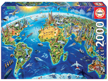 Educa 2000 World Landmarks Globe Puzzle