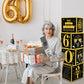 Toniful 4 Pcs 60Th Birthday Decorations Boxes For Men Women,Sixty Years Old Birthday Cardboard Box Party Supplies,Black And Gold