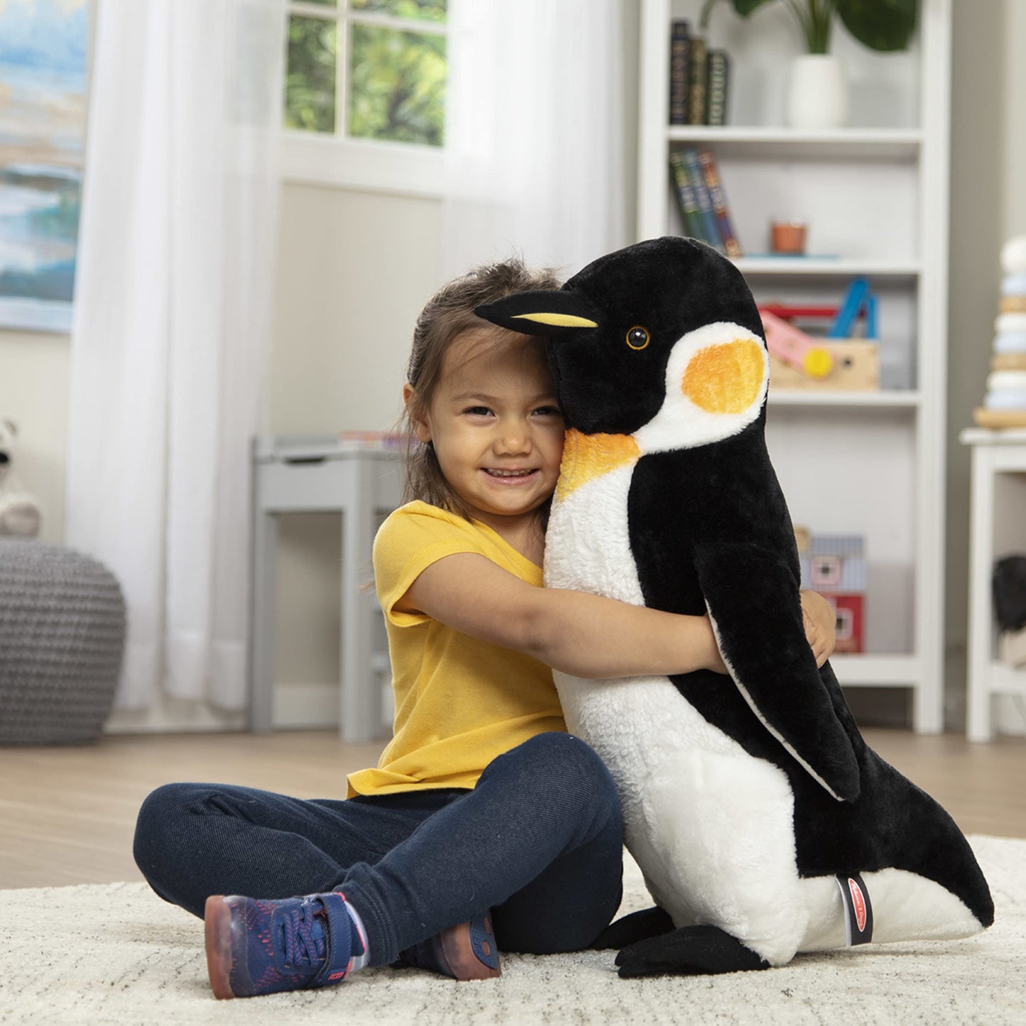 Melissa & Doug Giant Penguin Stuffed Animal - 2 Feet Tall, 100% Polyester, Multi Color, Model 2122