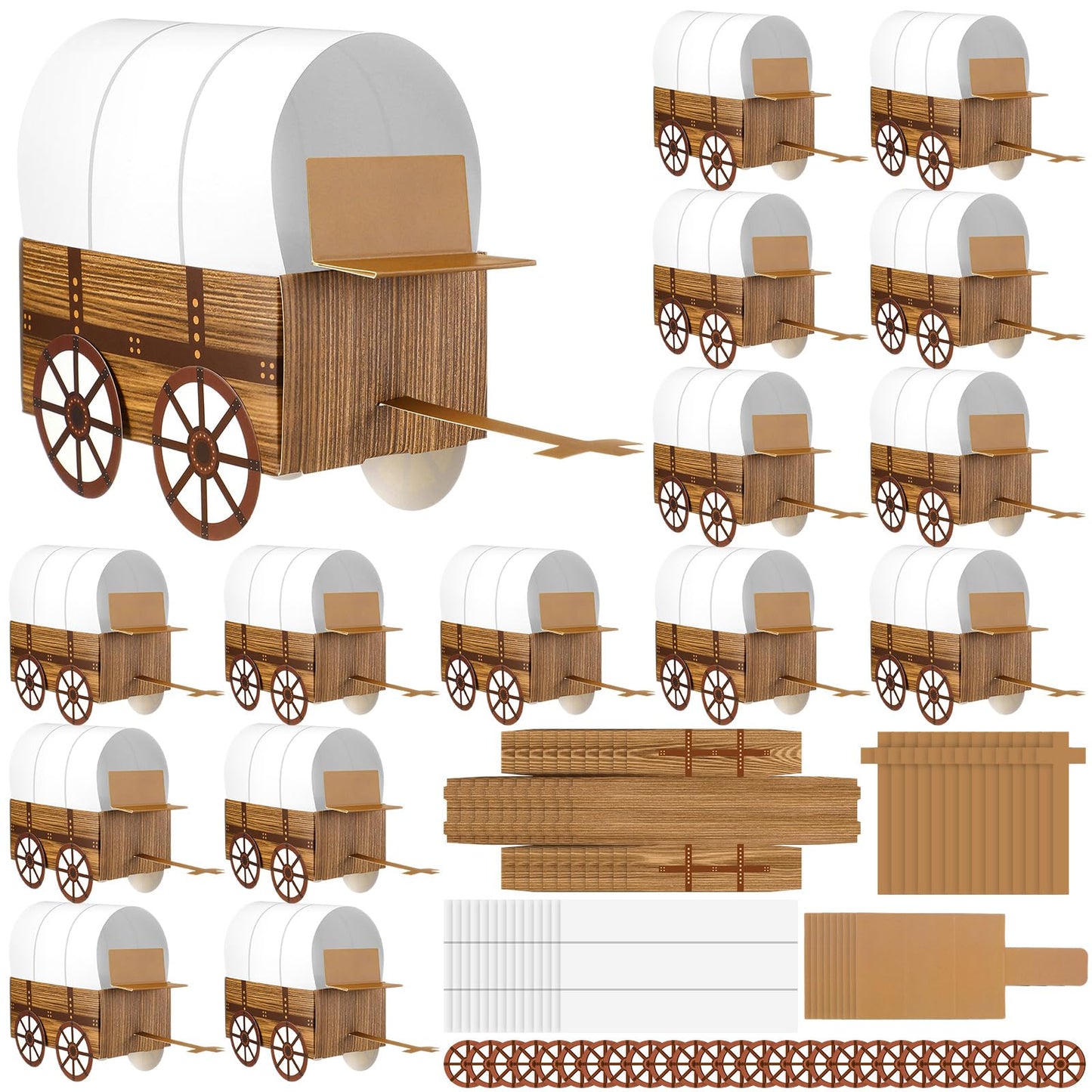 Motipuns 3D Western Covered Wagon Craft Kit Kids Toy Wagon for Vbs Vacation Bible School Supplies Decoration Craft Kits and Acti