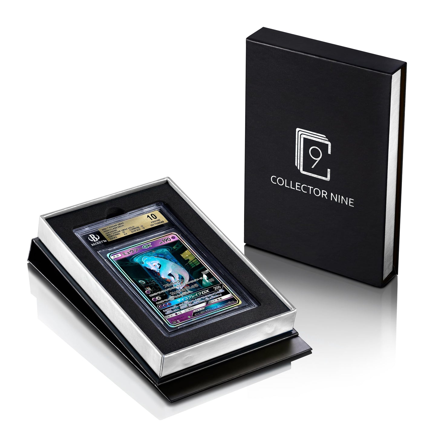 Collector Nine BGS Display Gift Case Magnetic Flip | Graded Card Storage Slab Shipping Box Holder (Silver, BGS 3-Pack)