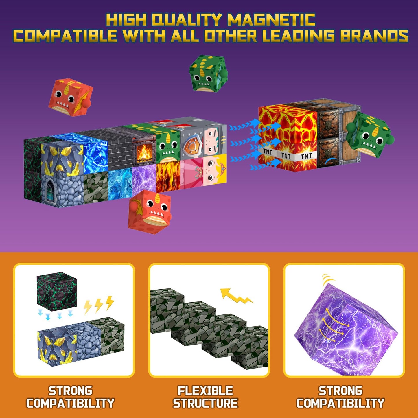 100PCS Magnetic Blocks - Build Mine Magnet World kids Building Toy, Magnetic Tiles Building Blocks Toddler STEM Montessori Toy S