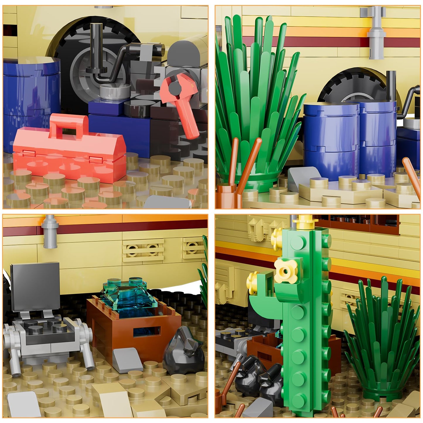 TOY PLAYER Breaking RV Adventure Building Set - MOC Upgraded Classic Scene, Compatible with Lego for Adults, Plastic Material