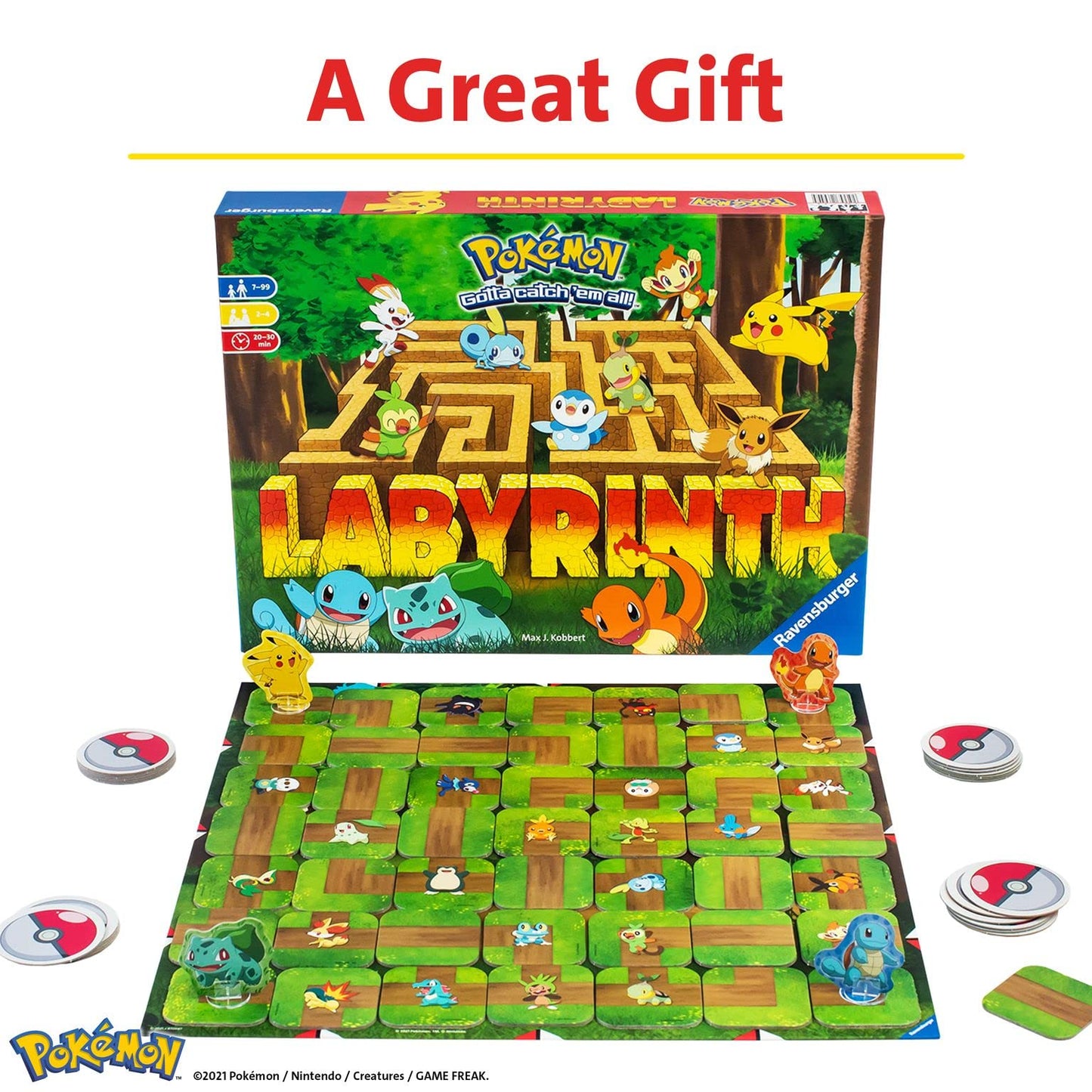 Ravensburger Pokémon Labyrinth Board Game for Kids & Adults | Engaging Family Fun | 2-4 Players | Multi-Coloured | Model 26949