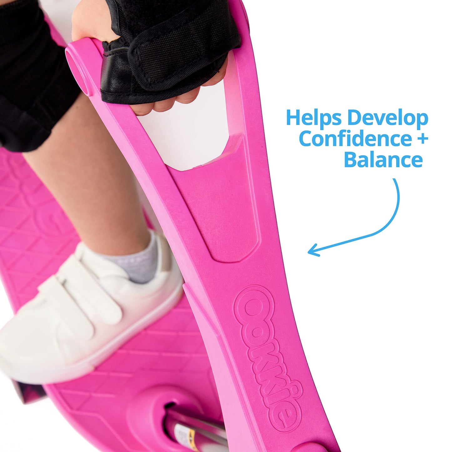 Ookkie Kids Skateboard - Pink Plastic Learner Board for Young Riders